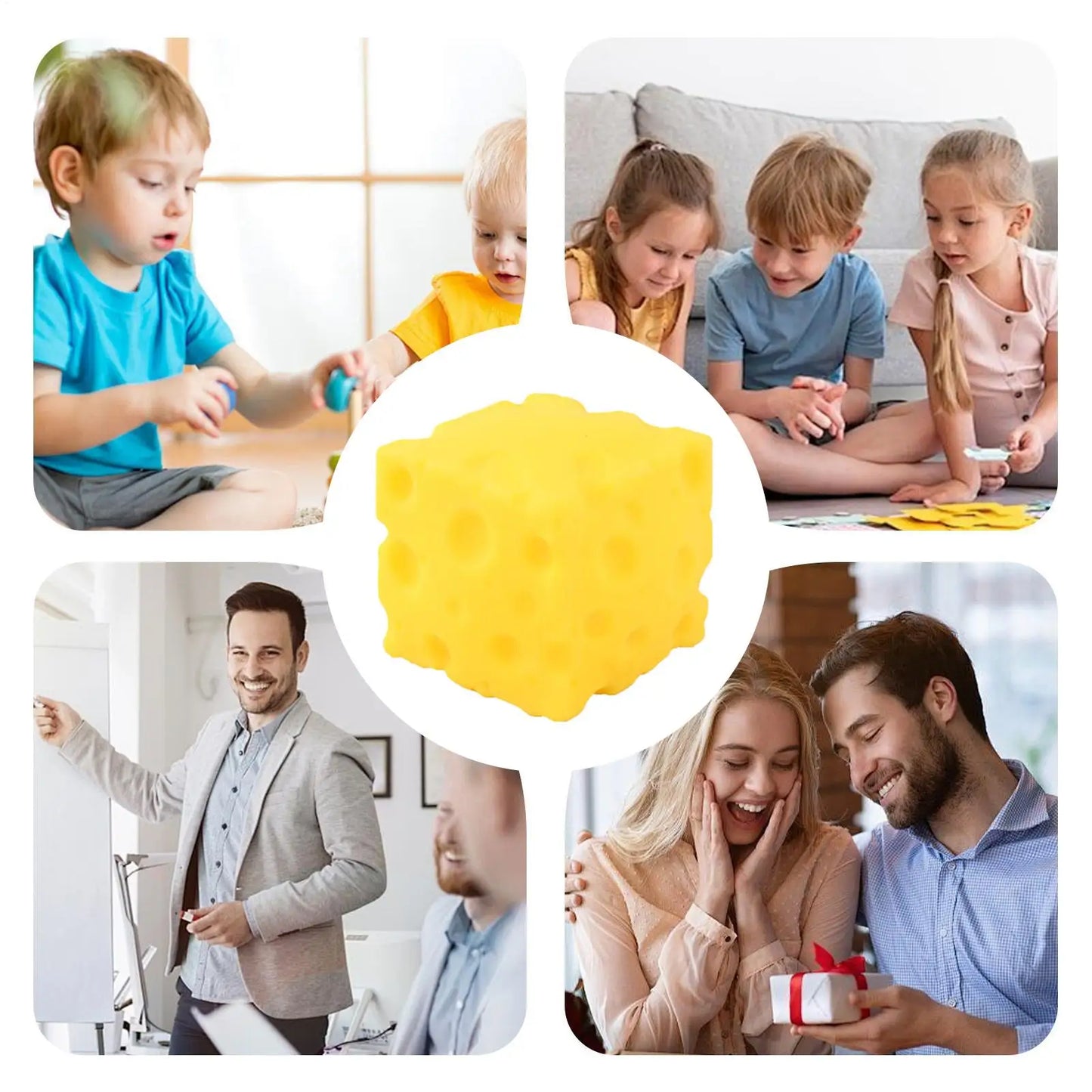 Cheese Squeeze Fidget Toy – Slow Rebound Silicone Cube