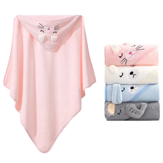 Cartoon Animal Baby Hooded Towel – Soft Newborn Swaddle Wrap Baby Hooded Towel Peaceful Pleasures Health and Wellness
