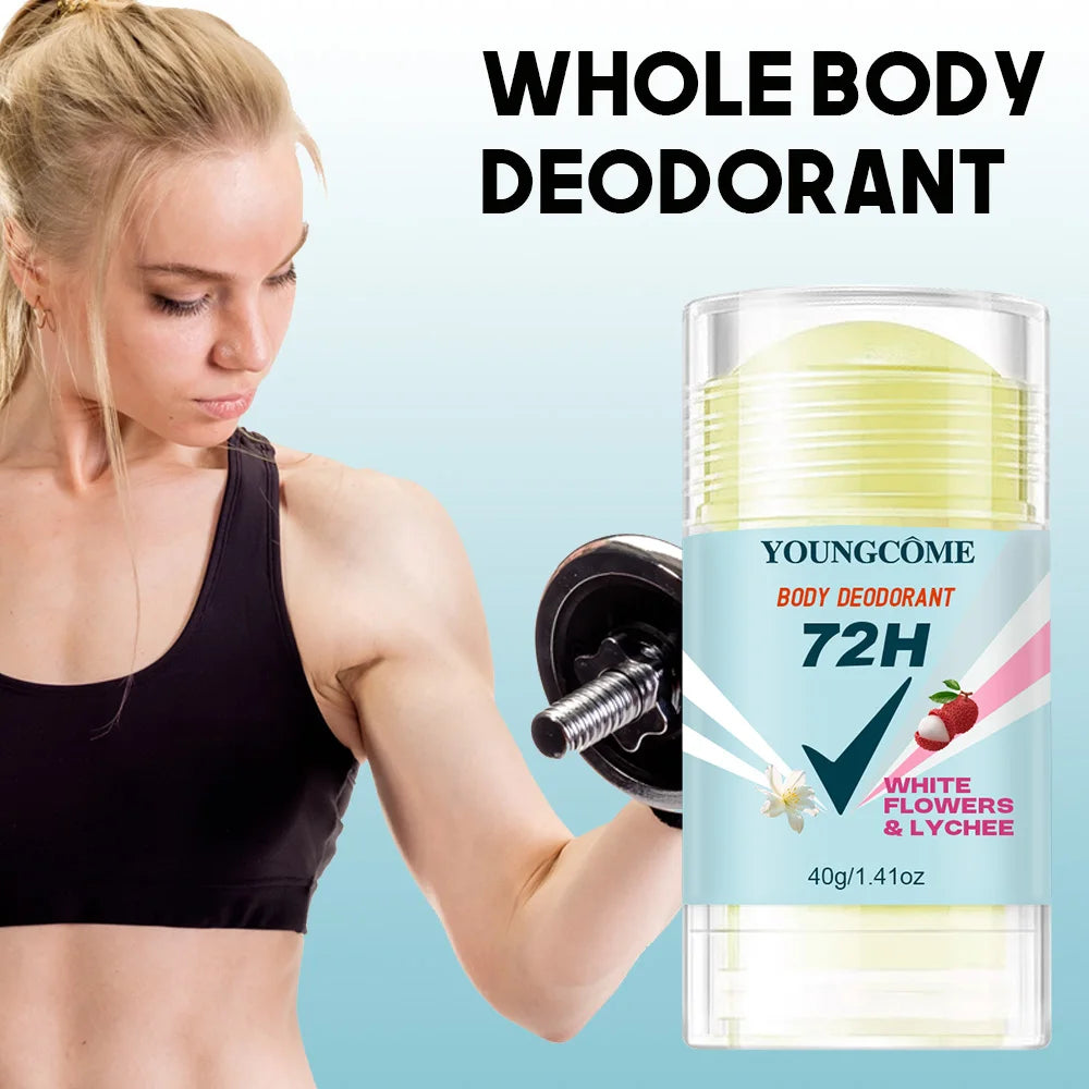  Body Deodorant 72H Anti Sweating Keep Drying Lasting Fragrance Remove Armpit Odor Underarm Refresh Sticks Fade Body Odor Peaceful Pleasures Health and Wellness