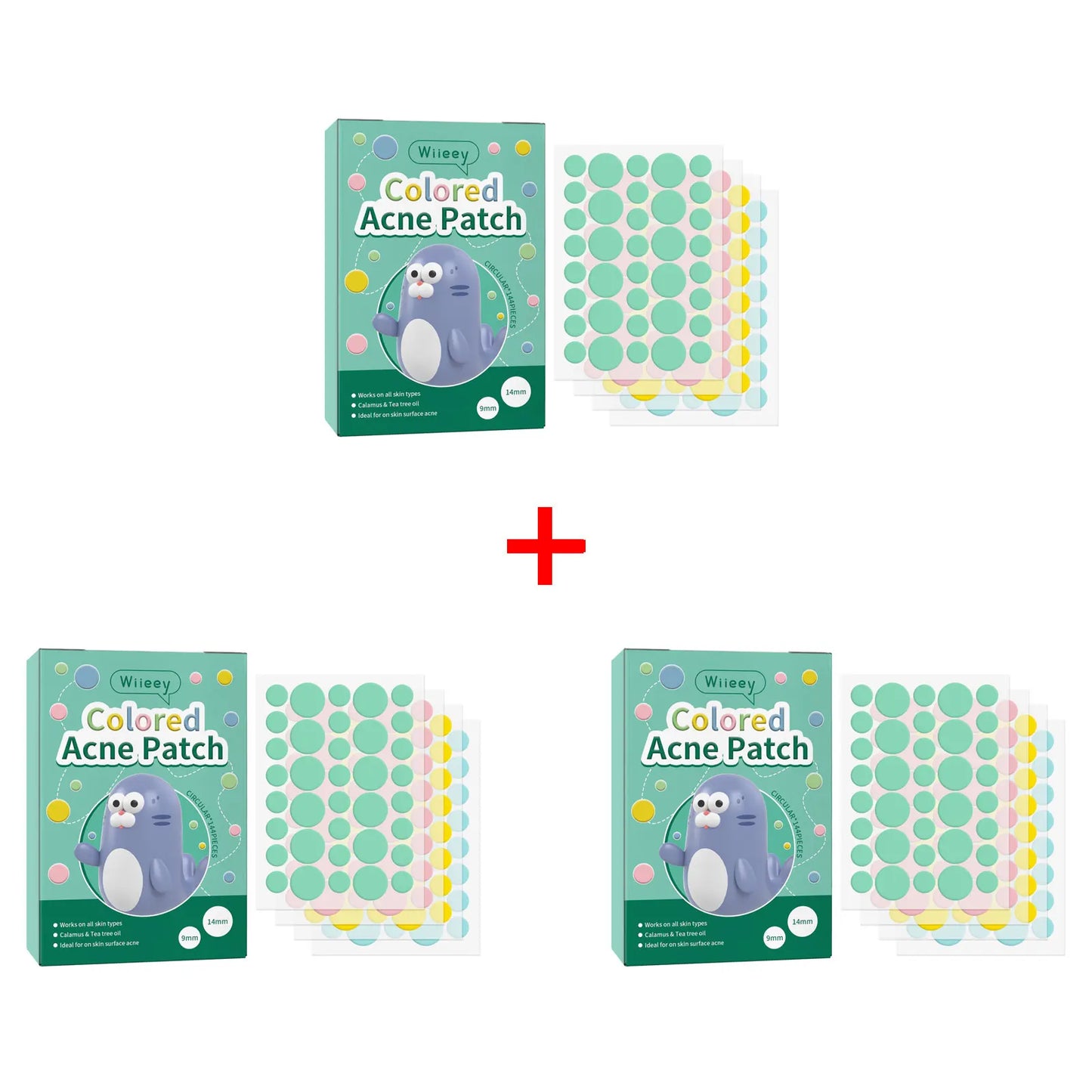 Wiieey Star Acne Patches – Colorful Pimple Stickers 144–288pc