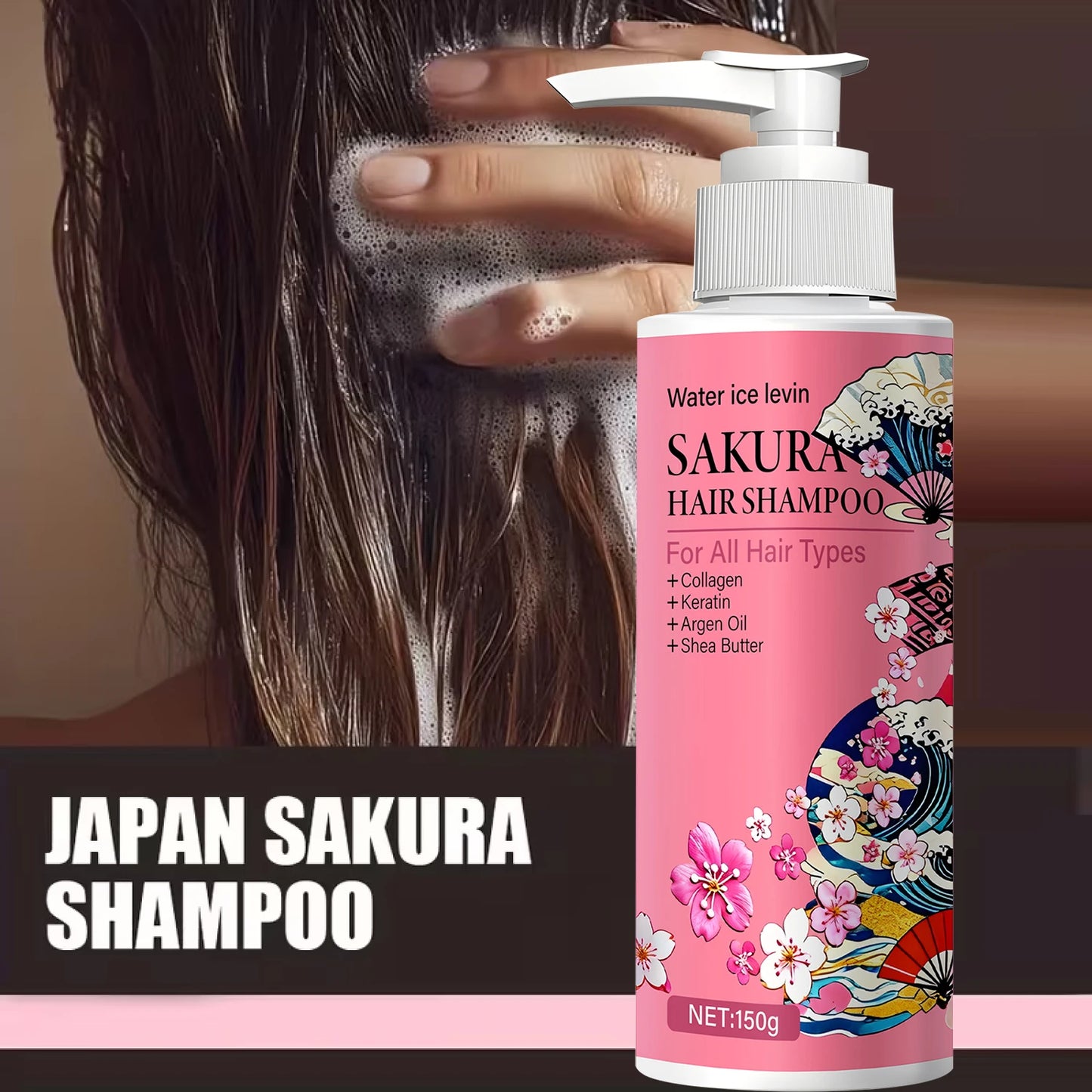 Sakura Shampoo – Collagen, Keratin, Argan Oil & Shea Butter Nourishing Hair Shampoo Peaceful Pleasures Health and Wellness