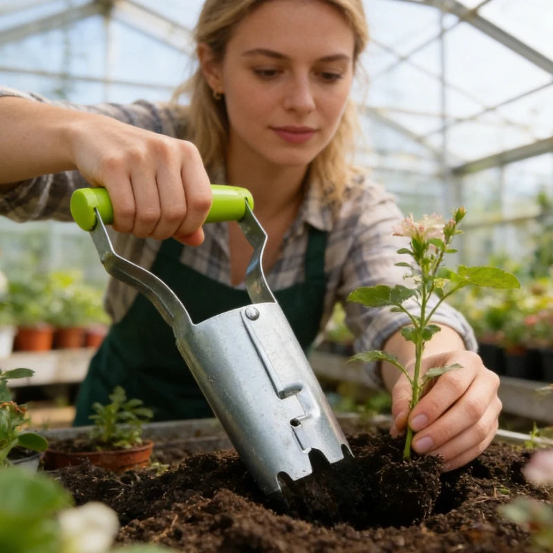 Stainless Steel Bulb Planter | Depth Marks & Ergonomic Handle
