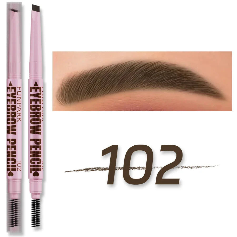 FUNPARK 2-in-1 Waterproof Eyebrow Pencil & Brush – 5 Colors