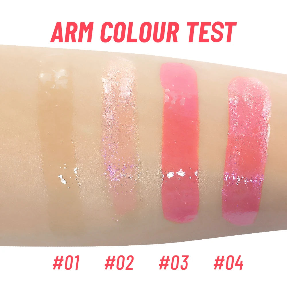 4 Color Clear Warm Change Pearl Lip Oil Moisturizing Nourishing Lip Gloss Lighten Lip Lines Lip Plumping Honey Peaceful Pleasures Health and Wellness