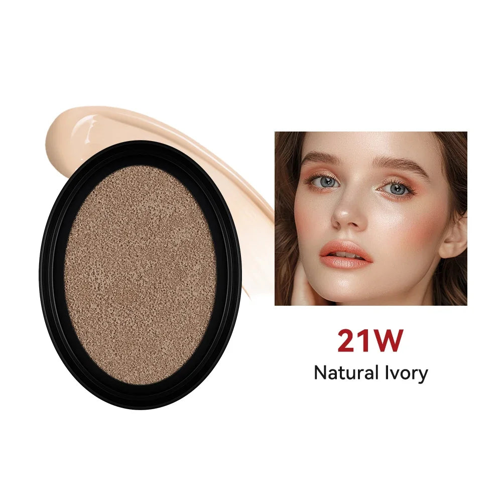 Cushion Refill Foundation Waterproof Semi-Matte Red Finish 72-Hour Wear Long-Lasting Buildable Coverage Sun Protection Makeup Peaceful Pleasures Health and Wellness 21W