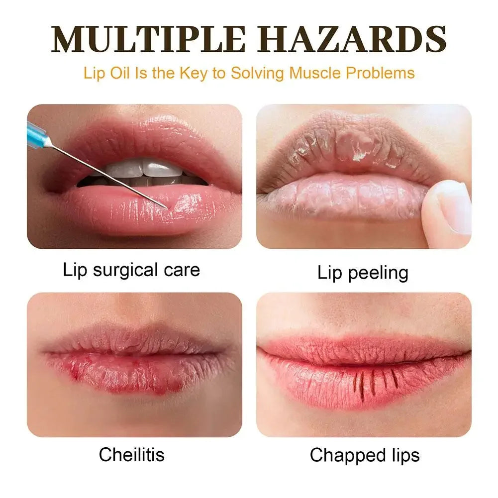 Honey Lip Oil Hydrating Overnight make Up Lip Balm Moisturizing Gloss Shiny Plumping reduces lip lines Lip Skin Care 5g Peaceful Pleasures Health and Wellness