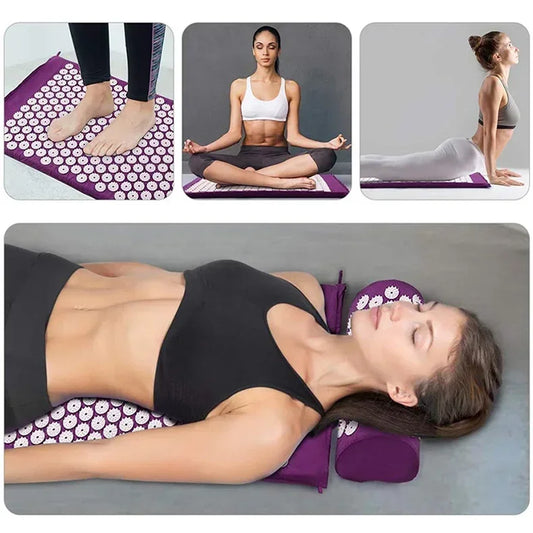 1PC/SET Massager Cushion Acupressure Mat Pillow Relieve Stress Back Pain Massage for Acupuncture Yoga Muscle Relaxation Peaceful Pleasures Health and Wellness