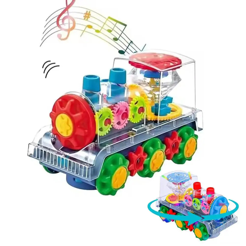 Transparent Light Music Train LED Early Educational Toys Bump Go Toy