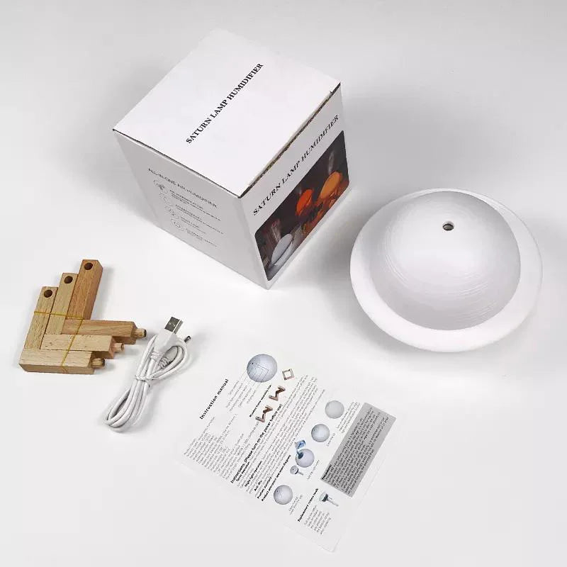 200ml Home Mini Electric Scented Ultrasonic Aroma Diffuser Portable Usb Lamp Humidifier 3d Planet Essential Oil Air Humidifier Peaceful Pleasures Health and Wellness WHITE