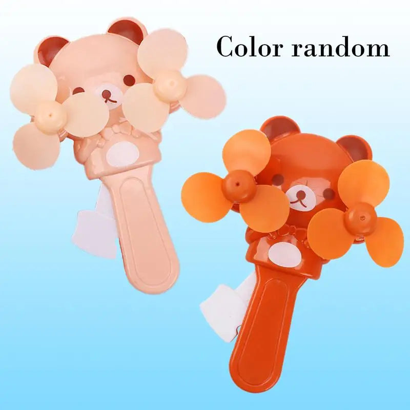 Manual Press Cooling Fans Cartoon Double Fan Leaf Handheld Mini Cooling Fan For Children Cute Summer Kids Fans Party Favors For Peaceful Pleasures Health and Wellness