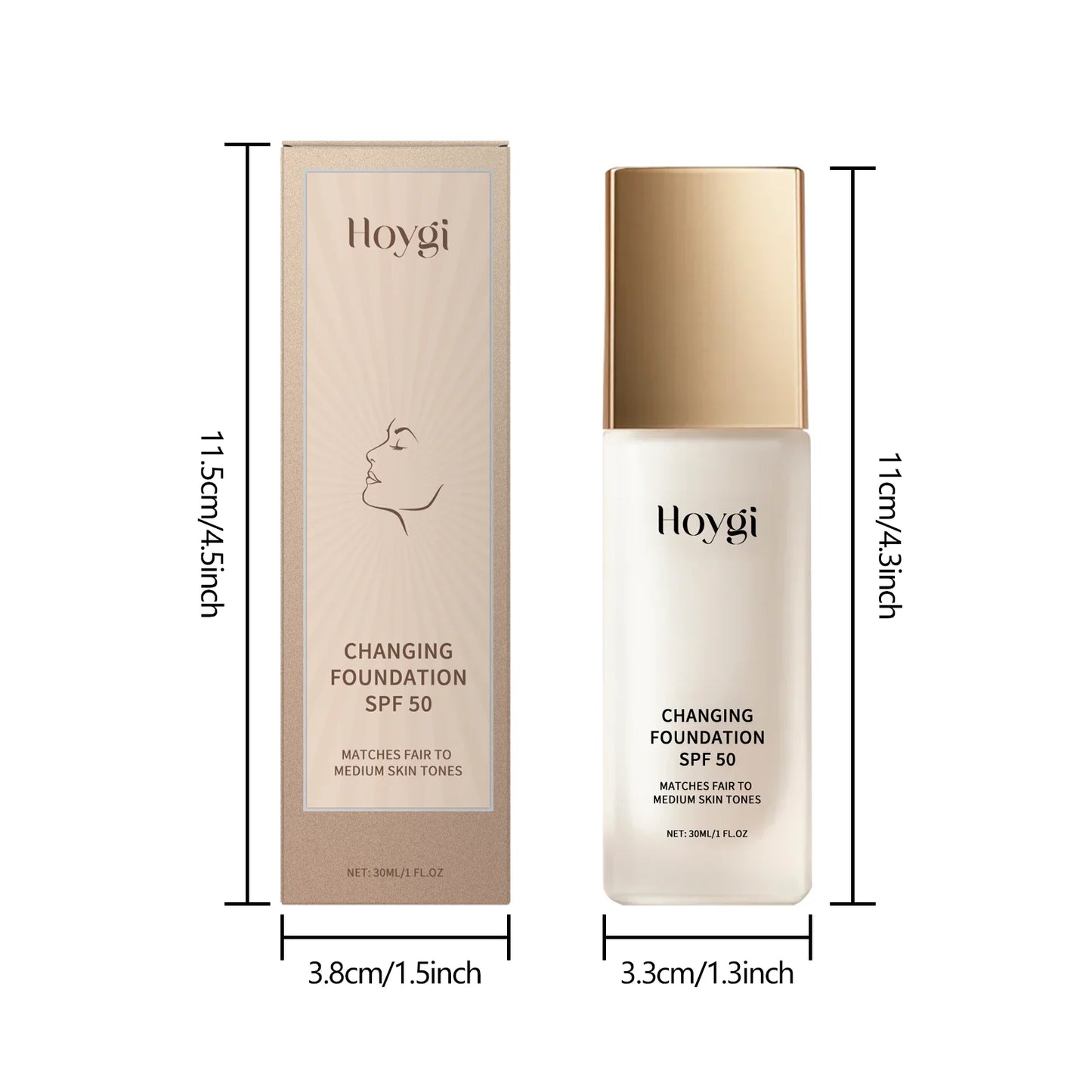 SPF 50 Liquid Concealer Foundation – Matte Oil Control 30ml