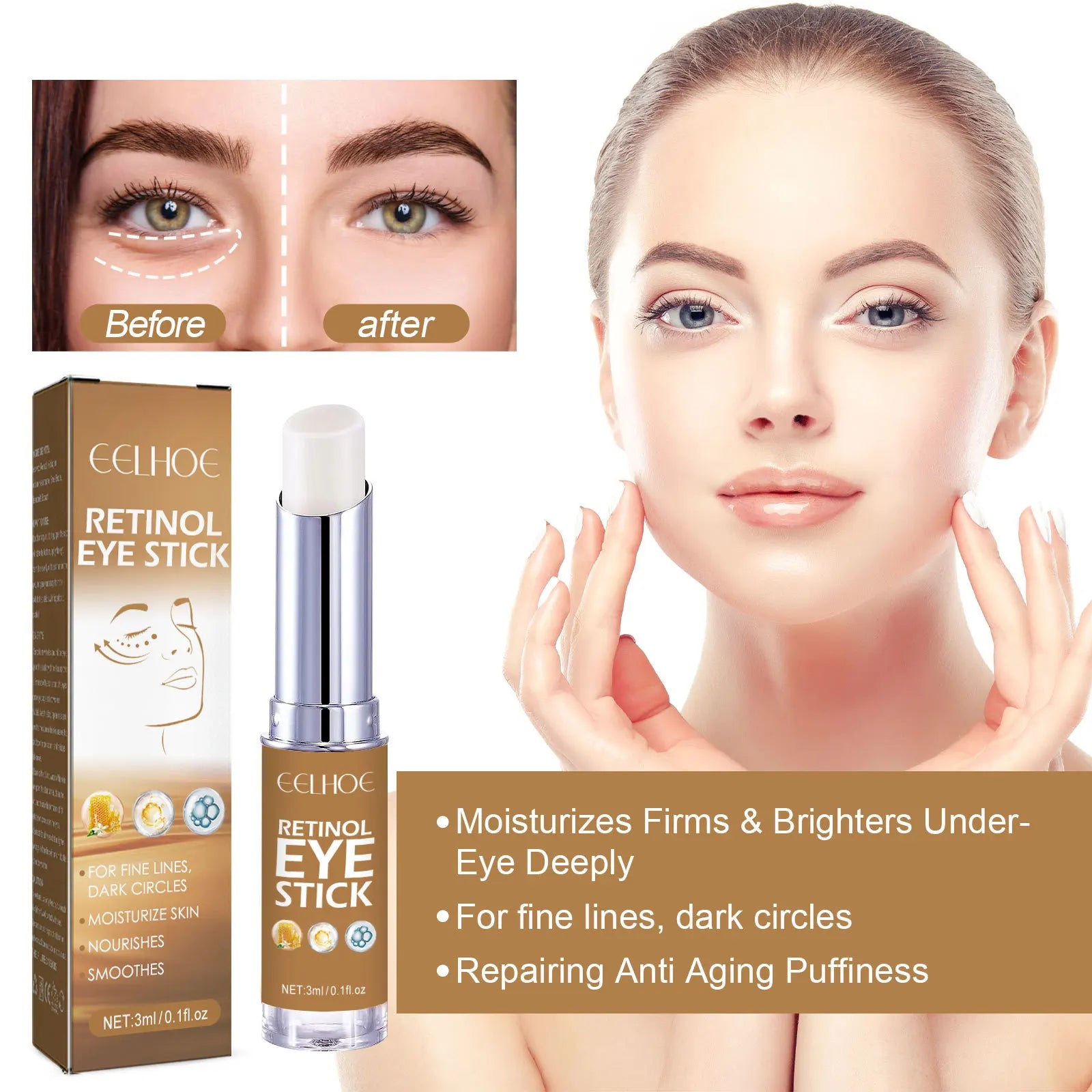 Retinol Anti Wrinkle Eye Cream for Puffiness and Dark Circles Peaceful Pleasures Health and Wellness