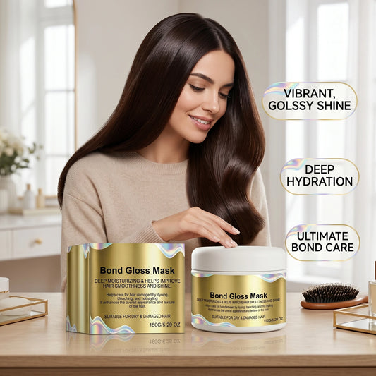 Gloss Hair Mask for Bleached & Dry Damaged Hair Repairing & Hydrating Restores Smoothness & Shine Anti Frizz Hair Care Mask Peaceful Pleasures Health and Wellness Default Title