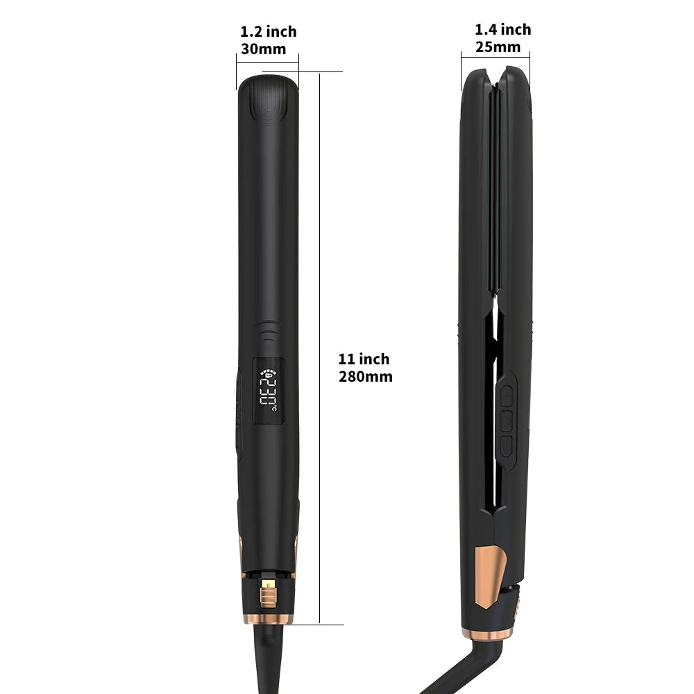 Flat Iron Straightener & Curler 2-in-1 with Quick Heating, 1-Inch Professional Hair Straightener with Adjustable Temperature Peaceful Pleasures Health and Wellness