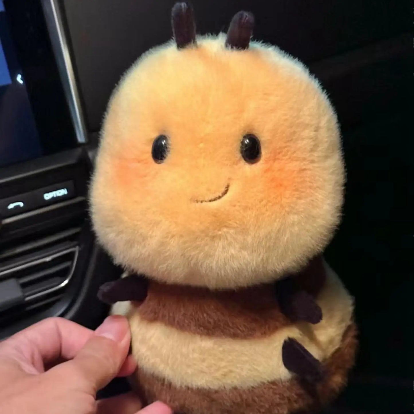 20CM 1PC Chubby Smiling Bee Plush Doll Realistic Collectible Figure Children Bedroom Nursery Sofa Car Baby Shower Birthday Gift Peaceful Pleasures Health and Wellness