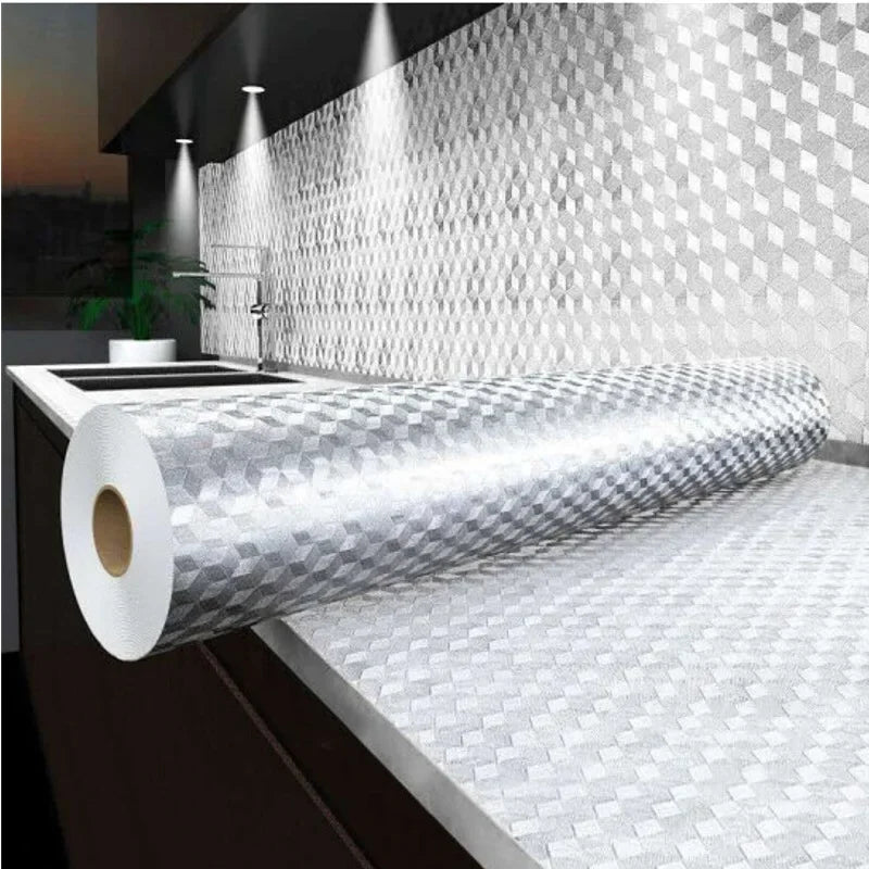 Oil-Proof Heat-Resistant Kitchen Backsplash Self-Adhesive Wallpaper