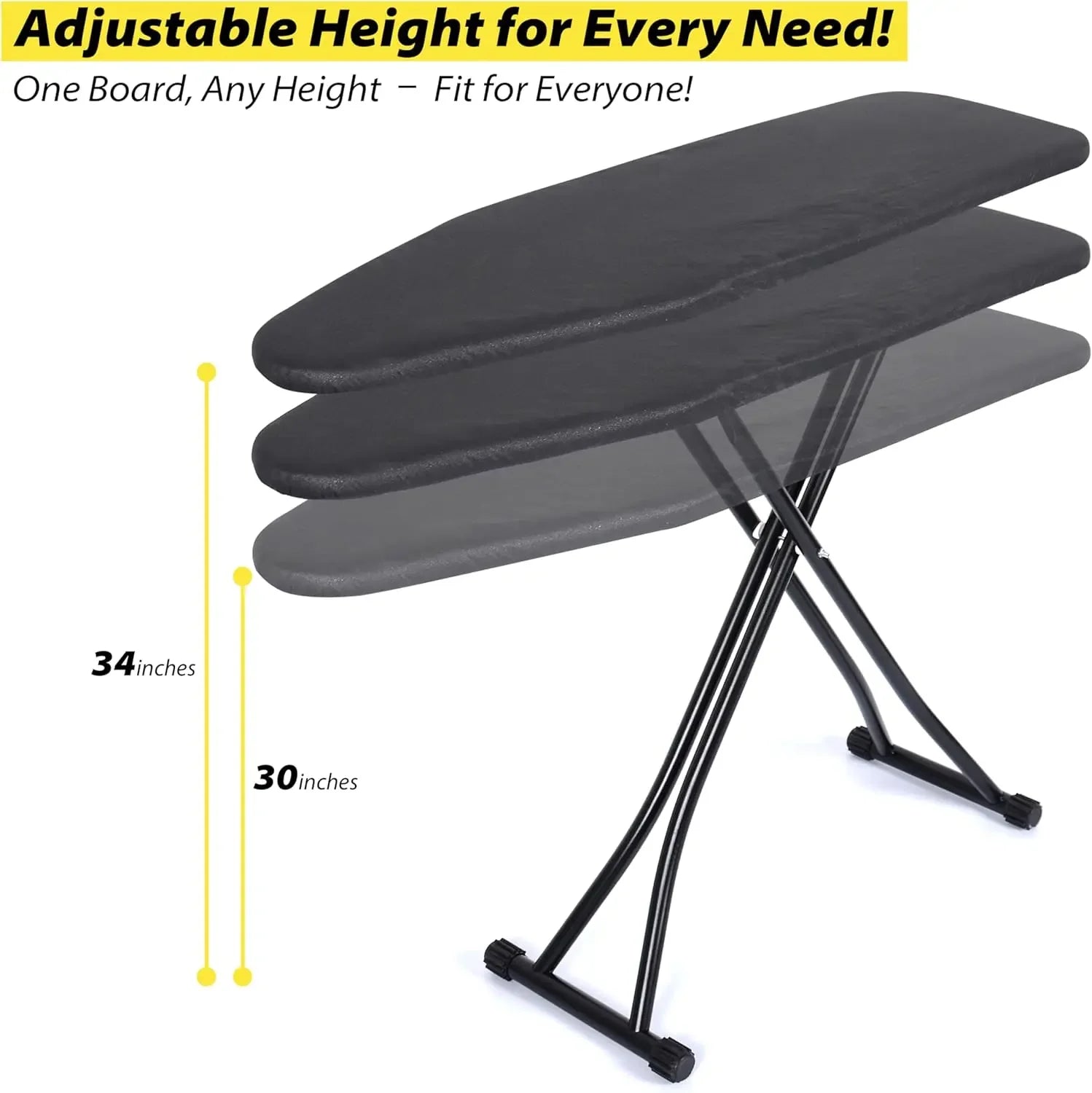 Foldable Adjustable Ironing Board with Heat-Resistant Cover - Lightweight Durable Home Use Peaceful Pleasures Health and Wellness