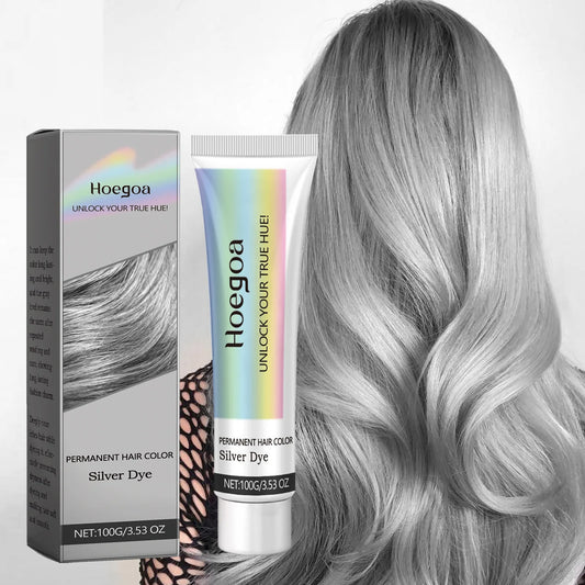 HOEGOA Permanent Gray Silver Hair Dye Cream 100g | Plant-Based Hair Dye Cream Peaceful Pleasures Health and Wellness