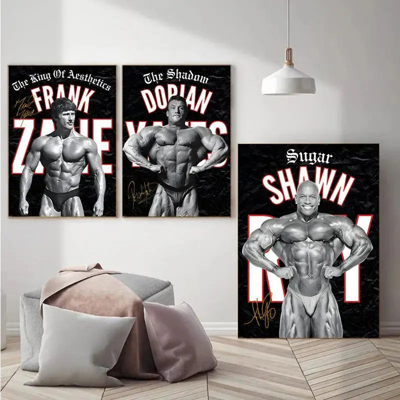 Vintage Classic Bodybuilding Champion Canvas Wall Art Fitness Workout Motivational Poster for Home Gym Living Room Decoration Peaceful Pleasures Health and Wellness
