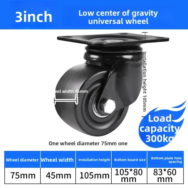 Heavy Duty Swivel Caster Wheels 1.5–3" with Safety Lock Brake