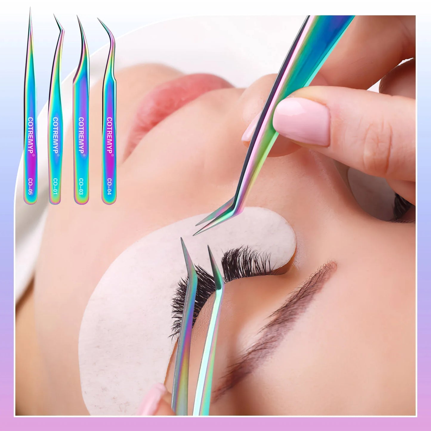 Stainless Steel Slanted Eye Brow Clips Lashes Extension Applicator Tweezers Hair Removal for Makeup Cosmetic Tool Peaceful Pleasures Health and Wellness