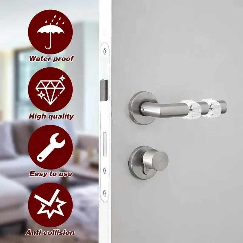 Transparent PVC Door Knob Wall Protector & Stopper 4/8 Pcs