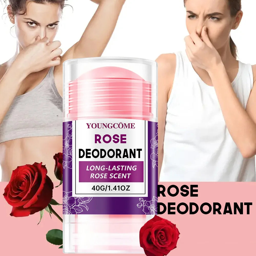 Rose Deodorant Stick Underarm Bad Smell Sweating Removal Armpit Refreshing Antiperspirant Lasting Aroma Deodorant Body Care Peaceful Pleasures Health and Wellness