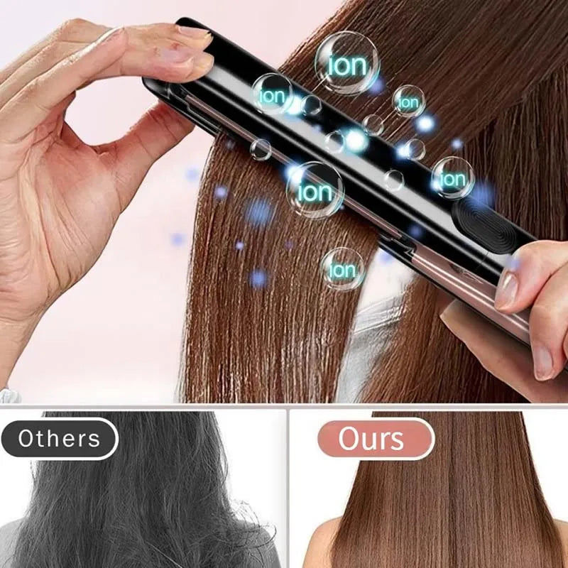 Far Infrared Negative Ions Ceramic Hair Straightener Rapid Heating Durable & Economical Adjustable Heat Settings Peaceful Pleasures Health and Wellness