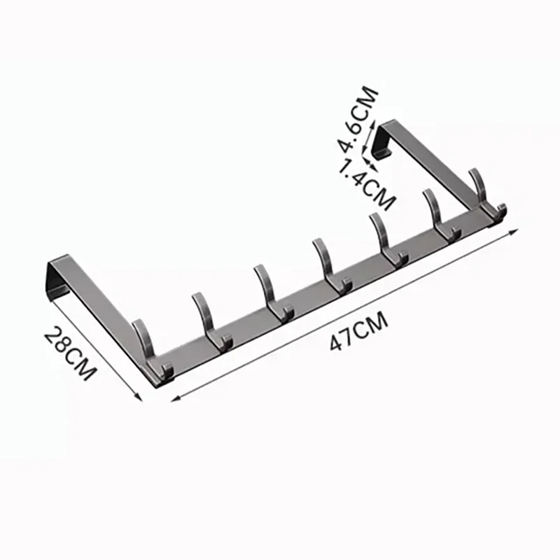 Over-the-Door Hook Rack – 7 Hooks, Coat Hat & Towel Hanger