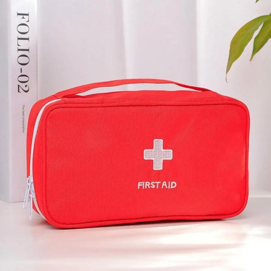 Trendy Health Medical Storage Bag, Oxford Fabric Travel Bag, Emergency Kit, Handheld Portable Home Organizer, First Aid Pack Peaceful Pleasures Health and Wellness red