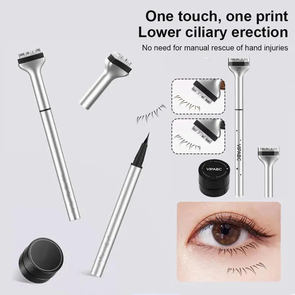 1 Set Eyelash Seal DIY Lower Lash Extension Stamps For Beginner Convenient Natural Simulation Mascara Stick Silicone Makeup Tool Peaceful Pleasures Health and Wellness