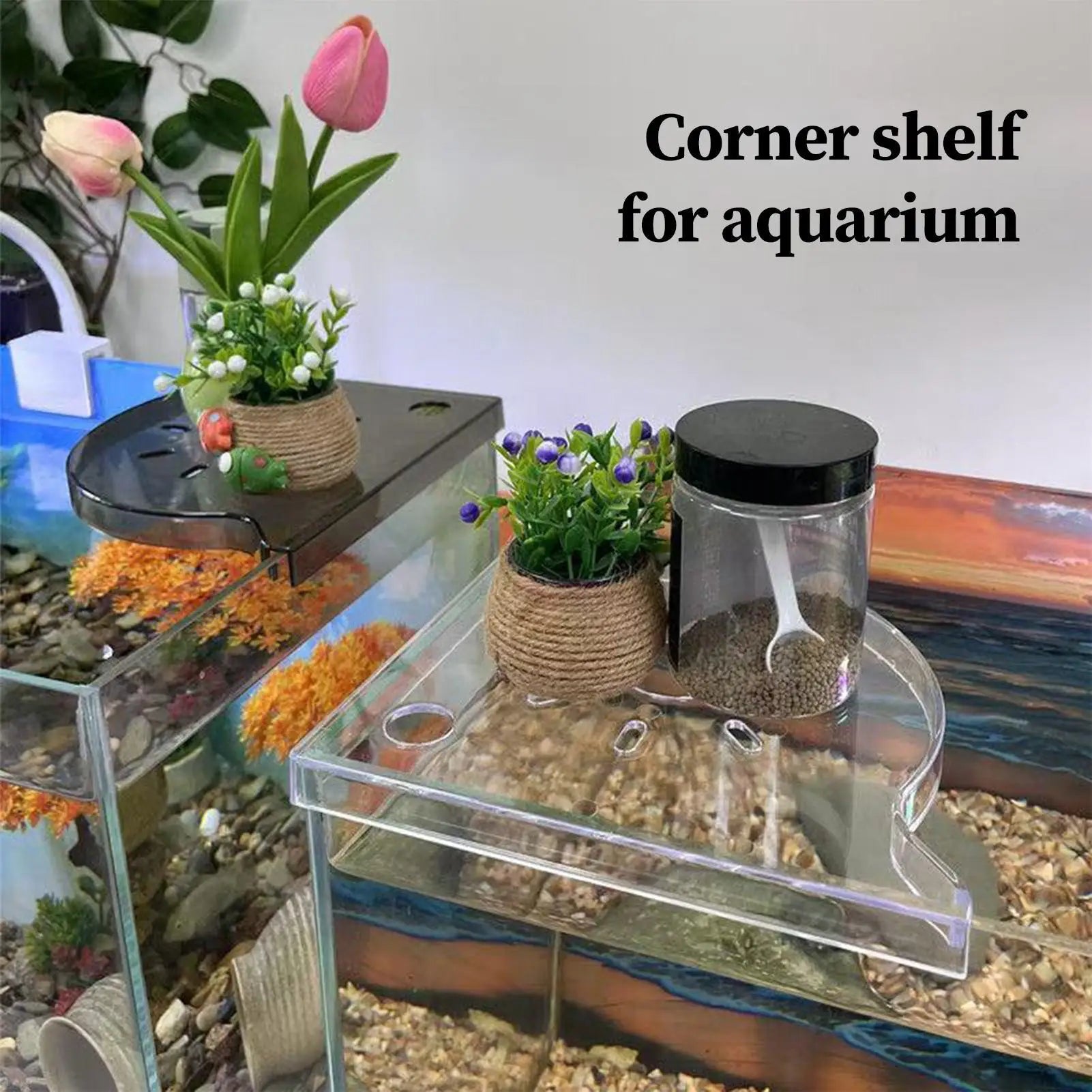 new Waterproof Aquarium Corner Shelf, Space-Saving Fish Tank Organizer For Home Decor And Pet Lovers Drop Shipping Peaceful Pleasures Health and Wellness