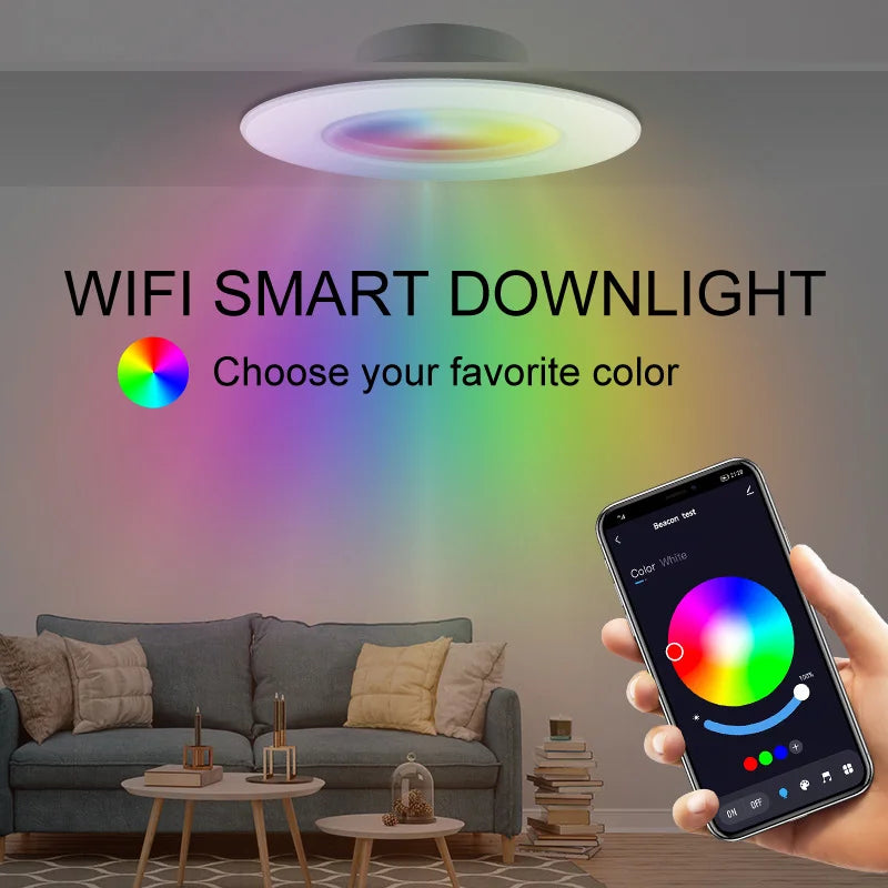 RUNTOIN 10W RGB Smart LED Downlight | Tuya App, 16M Colors