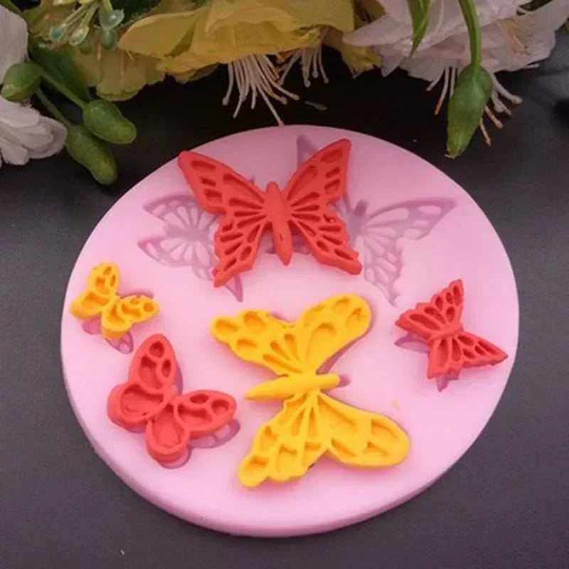 Butterfly Pattern Oval Shape Fondant Cake Baking Mold Chocolate Candy