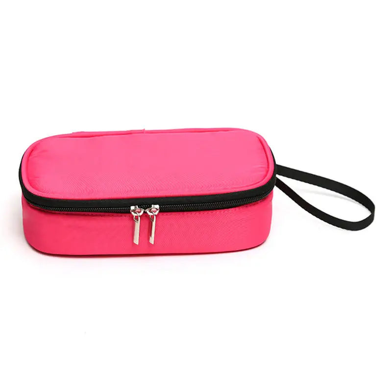 Portable Insulin Bag Mini Waterproof Bag Large Capacity Outdoor Travel Portable Insulation Bag Barrier Mesh Bag Storage Bags Peaceful Pleasures Health and Wellness rose red