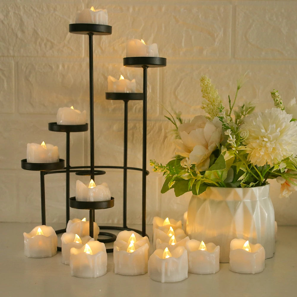 Flameless Votive Candles 24/48 Pack LED Electronic Candle with Remote Control Battery Operated Flickering Flame for Table Decor Peaceful Pleasures Health and Wellness