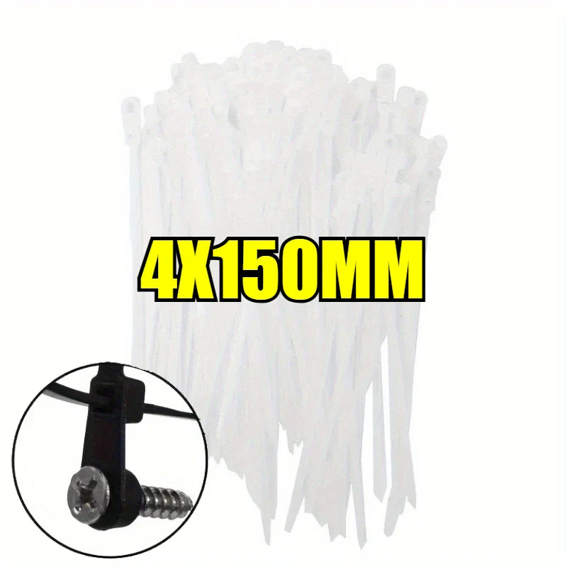 Screw Hole Nylon Cable Ties – Reusable Self-Locking Zip Ties