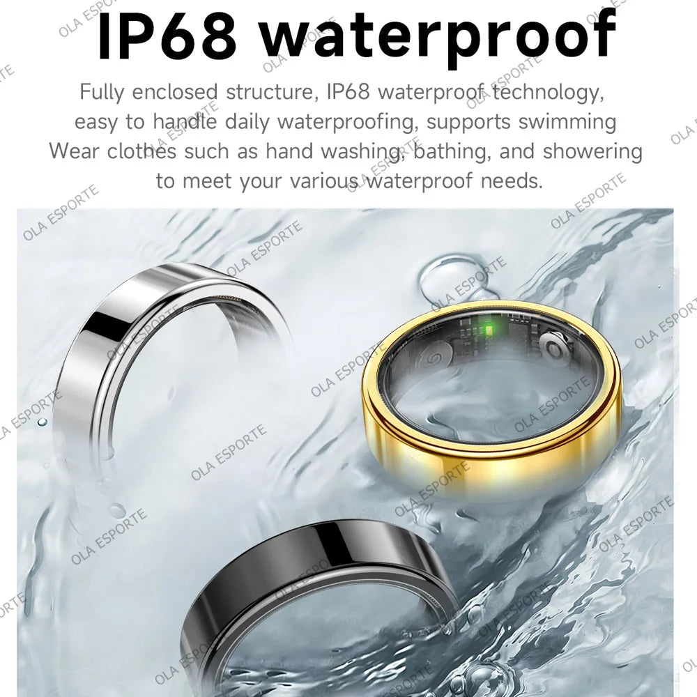 2026 New Smart Ring Heart Rate Blood Pressure Sleep Monitoring Motion Tracking IP68 Waterproof Men Women Smart Ring Holiday Gift Peaceful Pleasures Health and Wellness