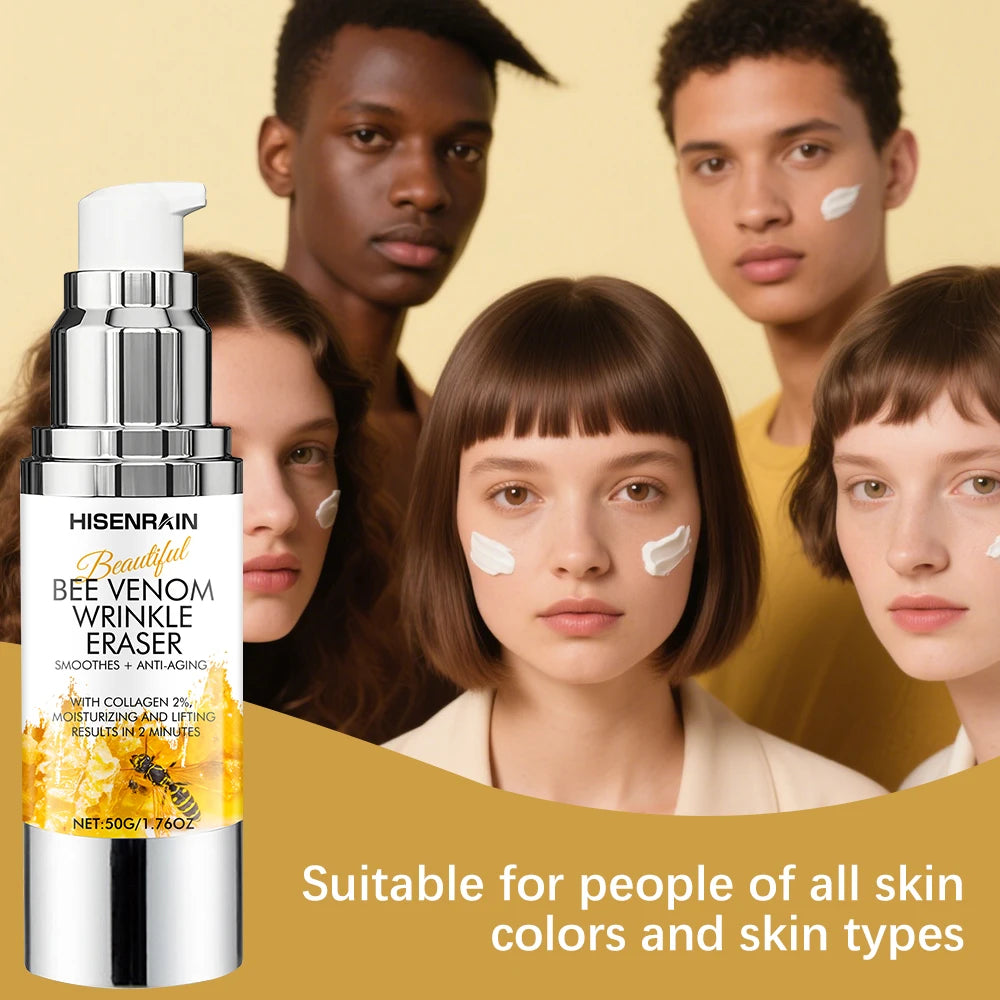 HISENRAIN Premium Bee Venom Anti-Wrinkle Cream, Vacuum Airless Pump Bottle, Lifting & Firming Moisturizer for Face & Neck. Peaceful Pleasures Health and Wellness