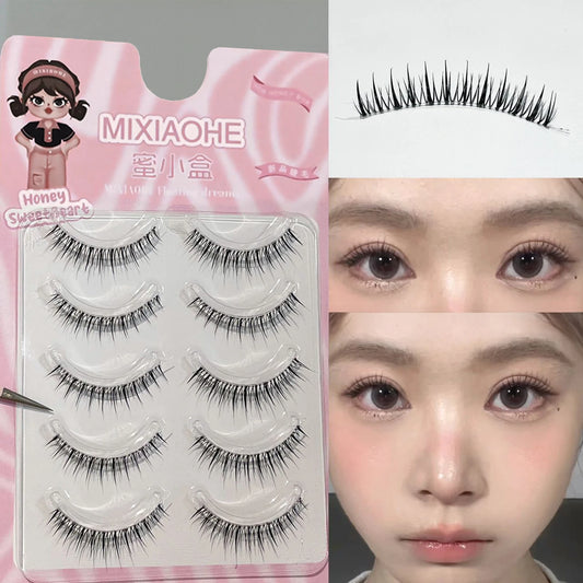 Natural Wispy Strip False Eyelashes – 5 Pairs DIY Lash Set False Strip Lashes Peaceful Pleasures Health and Wellness