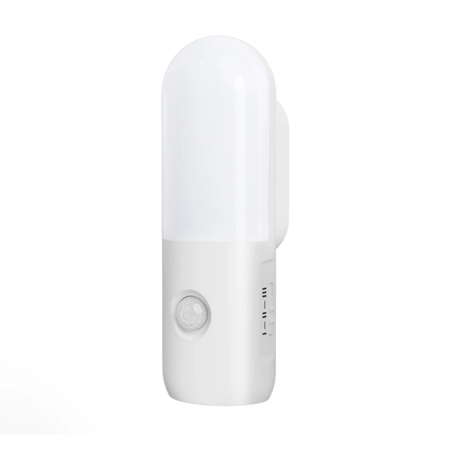 Rechargeable Motion Sensor Night Light Versatile Placement LED Stick-On Night Light Minimalist Wood Design for Home Decor Accent Peaceful Pleasures Health and Wellness White