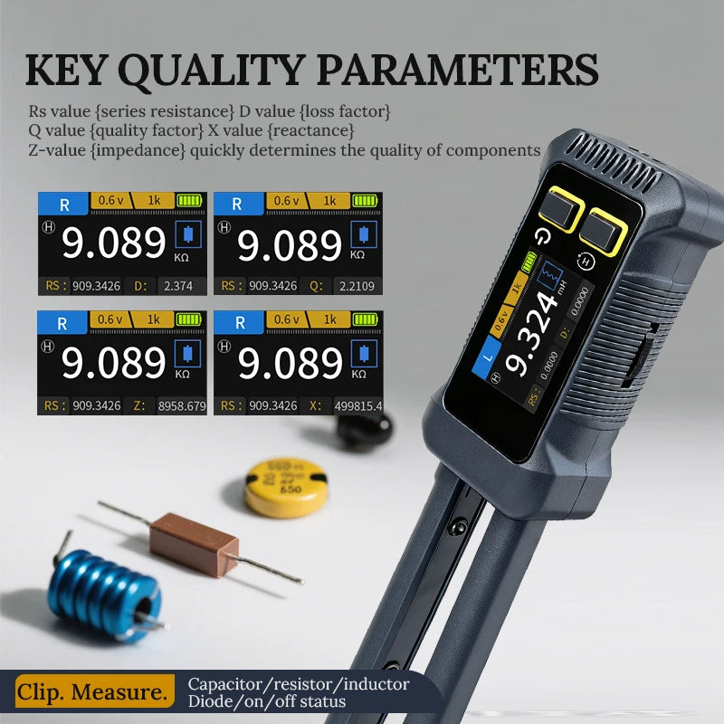 Digital Smart Tweezer LCR SMD ESR Tester Resistance Capacitance Inductance Continuity Diode Test Measurement Tools Peaceful Pleasures Health and Wellness