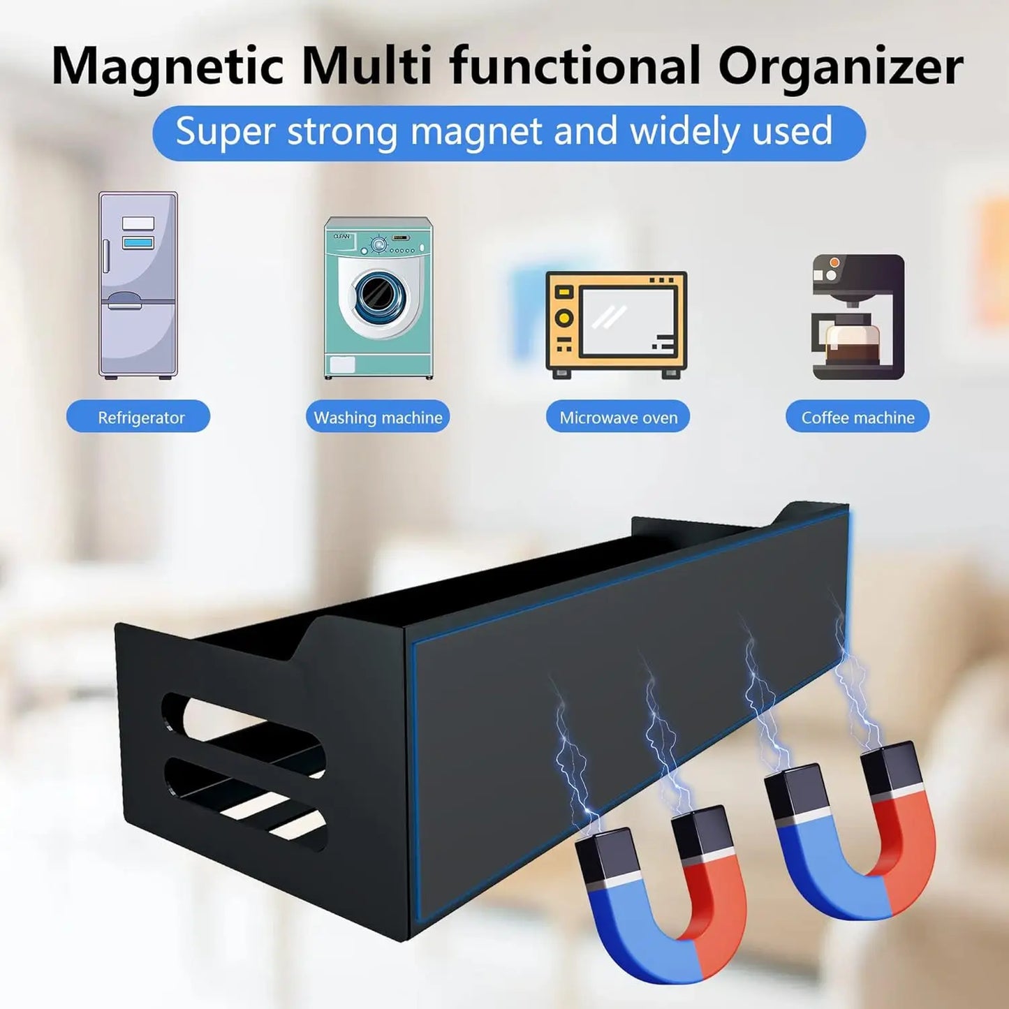 Magnetic Fridge Side Storage Rack – No-Drill Kitchen Shelf
