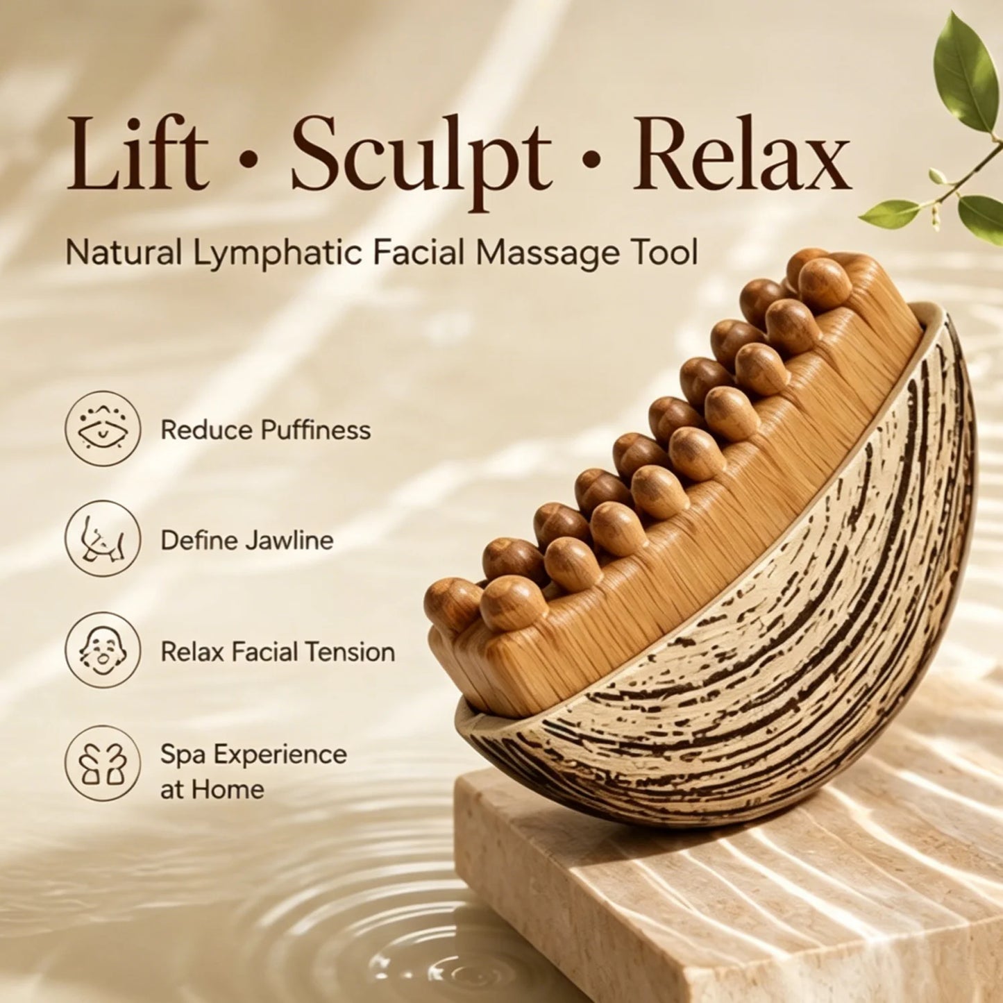 Lymphatic Contour Face Brush Portable Gua Sha Massager For Face & Chin Sculpting Lymphatic Drainage Tool With Ergonomic Design Peaceful Pleasures Health and Wellness