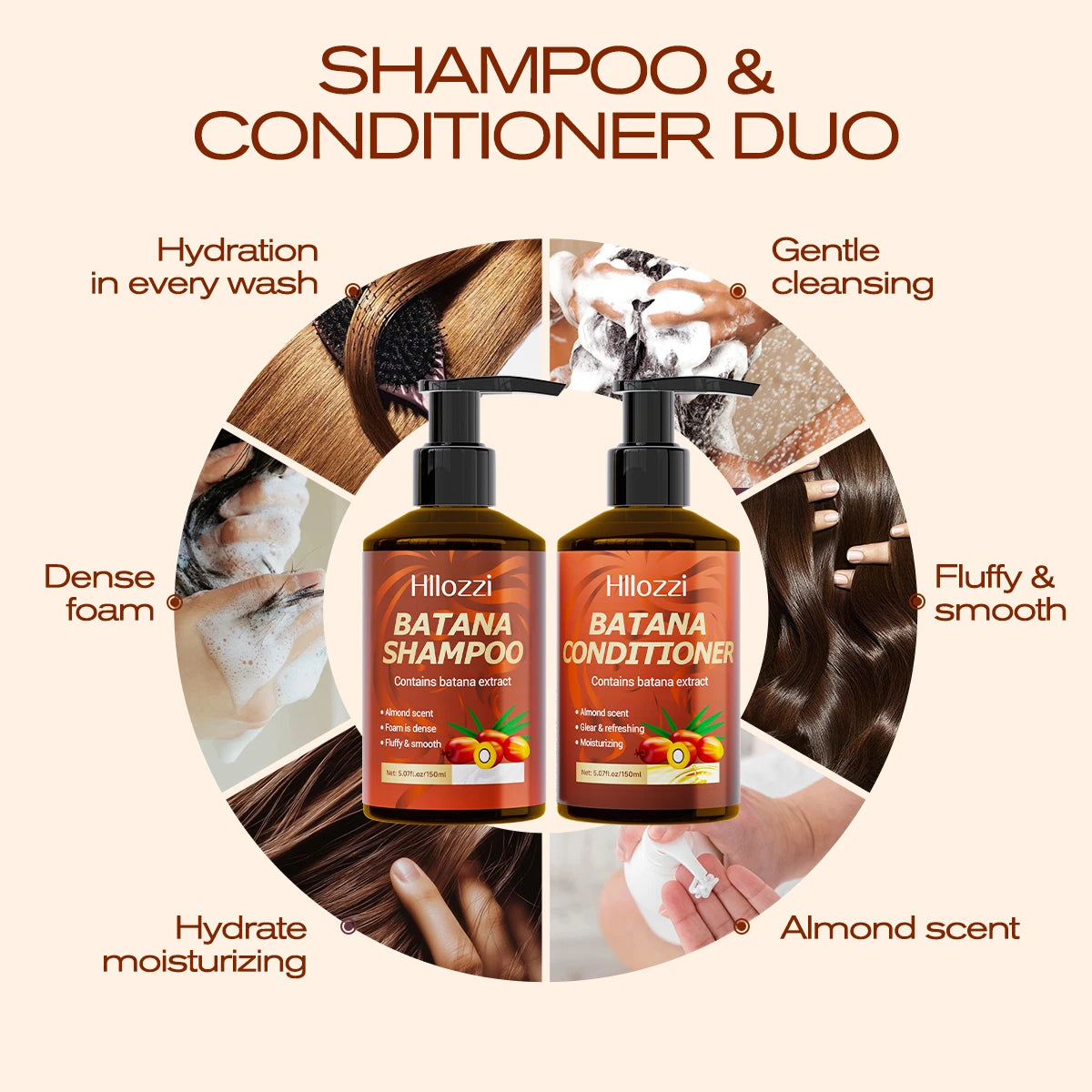 Batana Shampoo and Conditioner, thick foam, fresh fragrance, super cleaning power, smooth and moisturizing. Peaceful Pleasures Health and Wellness