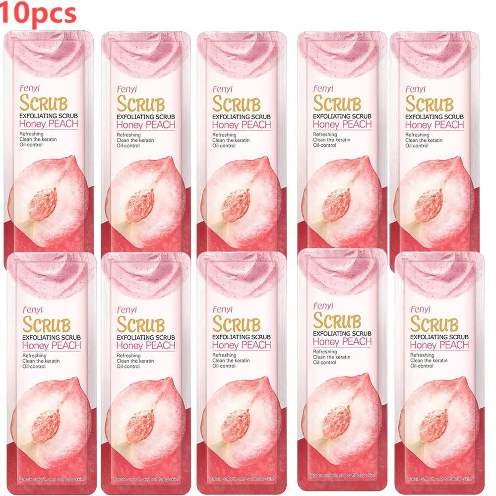 1-10pcs Peach Scrubs For Women Peach Scrub Cream Repairing skin Moisturizing Clean Cutin Refine pore Exfoliating Scrub Body Care Peaceful Pleasures Health and Wellness 10pcs