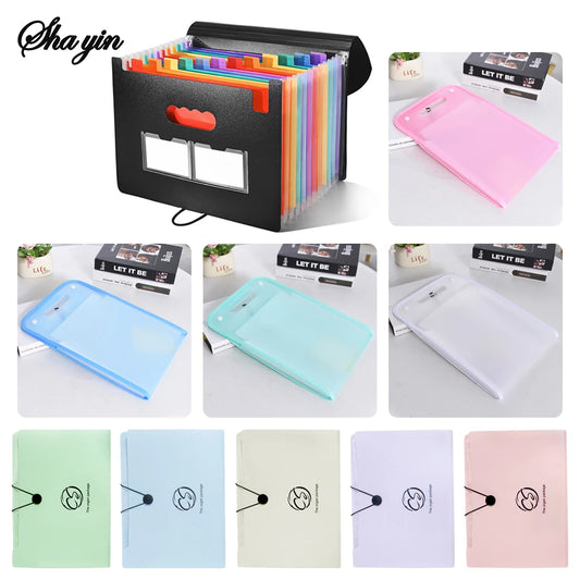 Handheld Organ Bag Folder A4 Large Capacity Student Exam Paper Storage Bag 13 Layers Ticket File Classification Storage Bag Peaceful Pleasures Health and Wellness