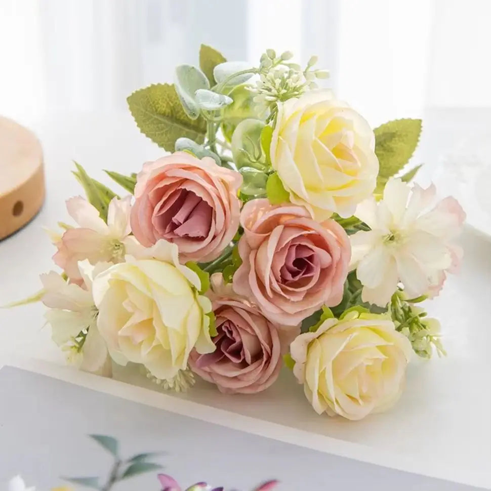 Artificial Silk Rose Bouquet | Wedding, Home & Valentine's Decor