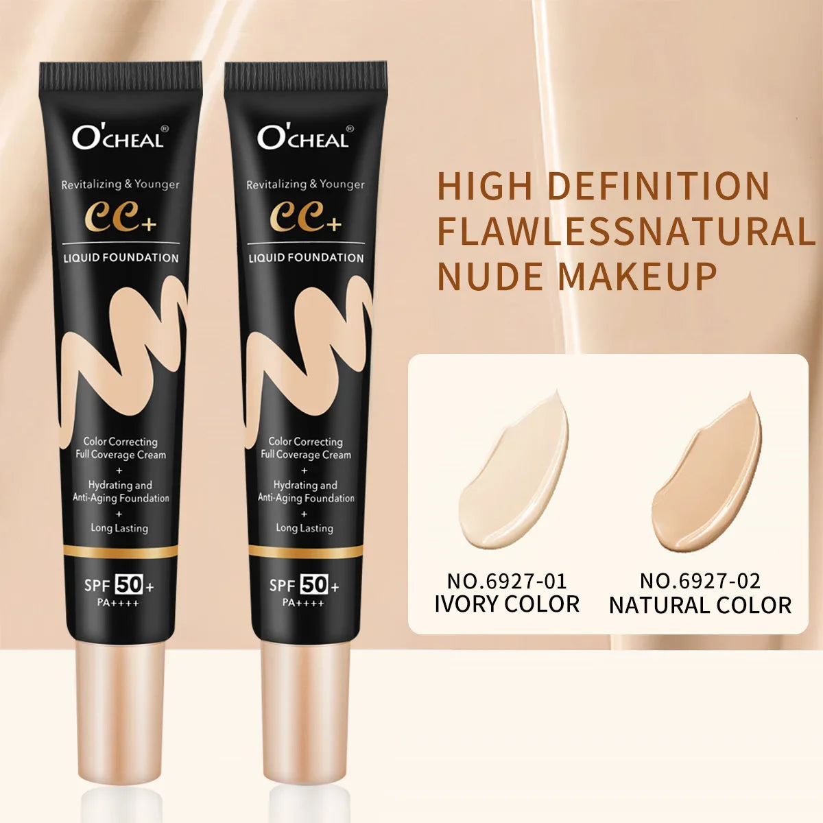 O'Cheal BB CC Cream SPF 50 PA+++ Full Coverage Foundation 30g