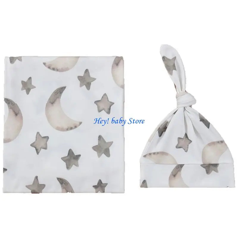 Bamboo Newborn Swaddle Blanket & Turban Hat Set | 25 Colors